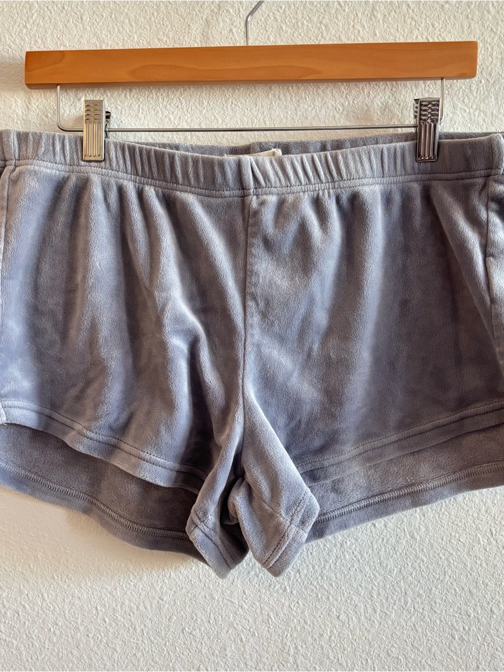 UGG Velvet Gray/Blue Fuzzy Mini Sleep Shorts Size Large